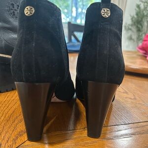 Tory Burch Black Suede Wedge Heels